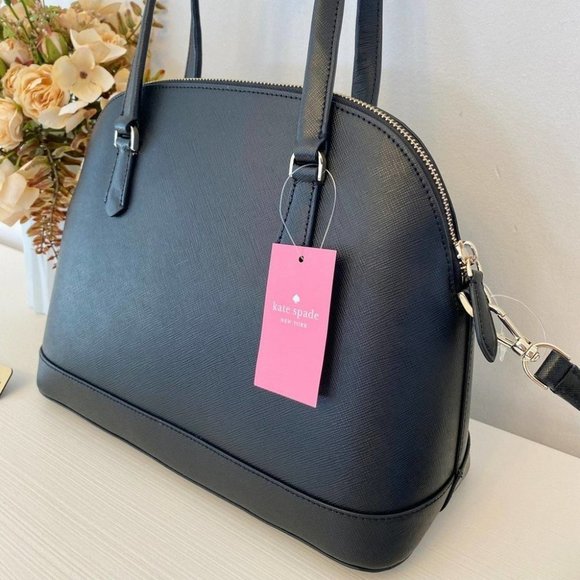 Kate spade purse sadie dome satchel shoulder bag leather black - Picture 4 of 8